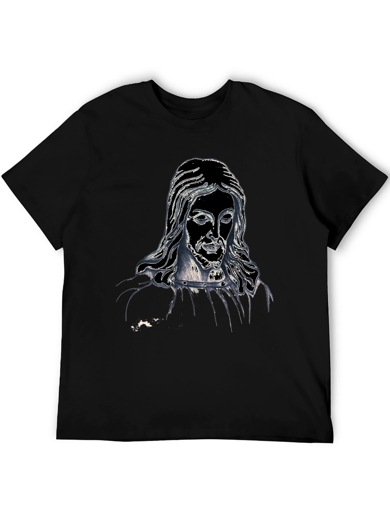 Jesus Graphic Print Black T-Shirt