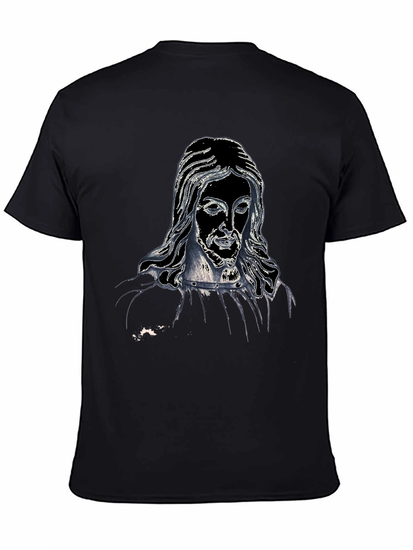 Jesus Graphic Print Black T-Shirt