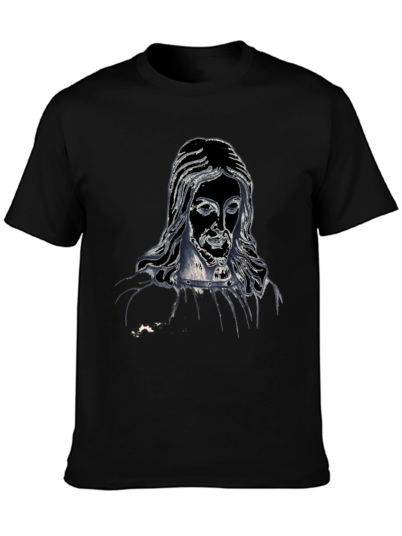 Jesus Graphic Print Black T-Shirt