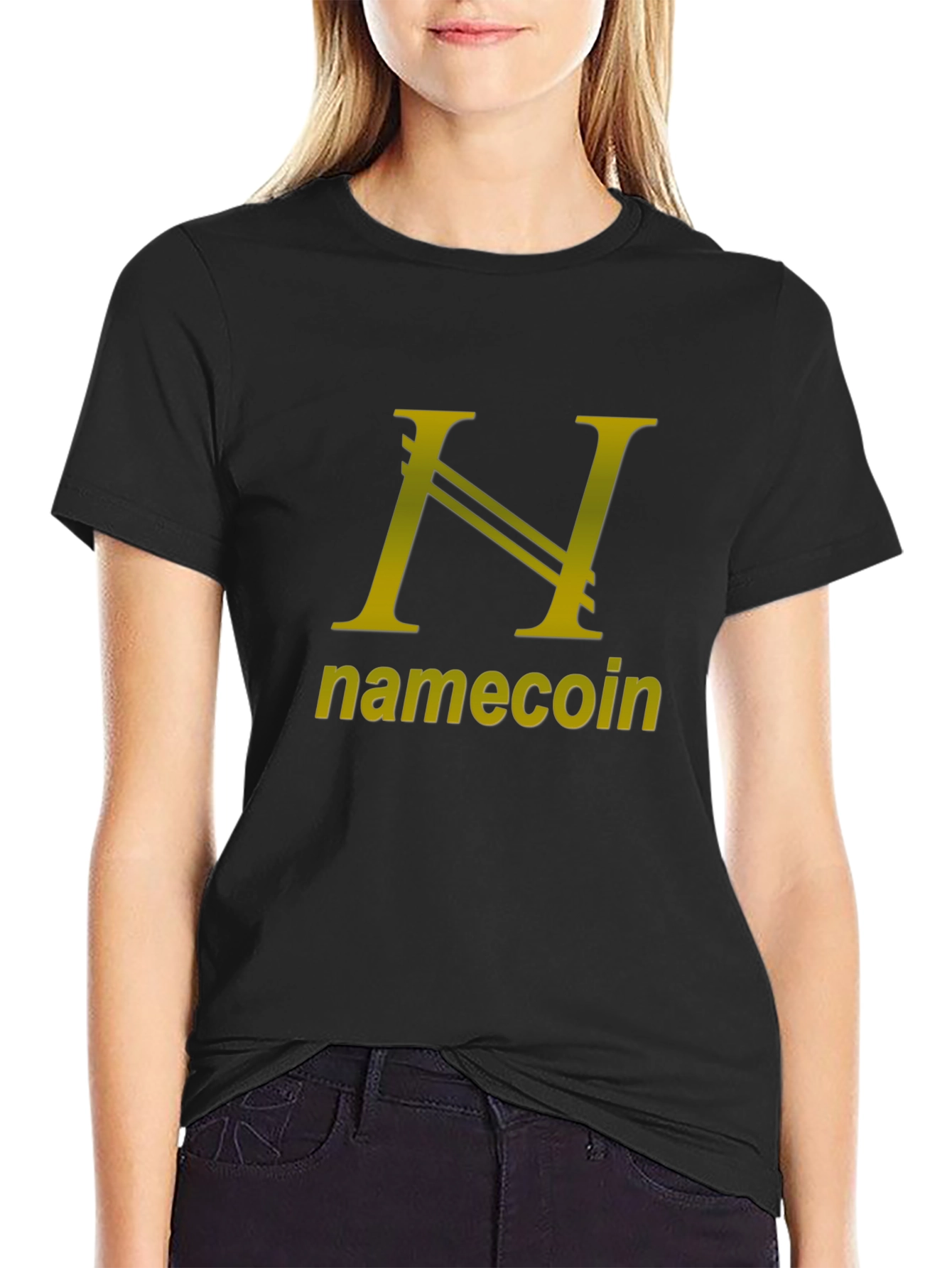Namecoin Black T-Shirt - Gold Logo