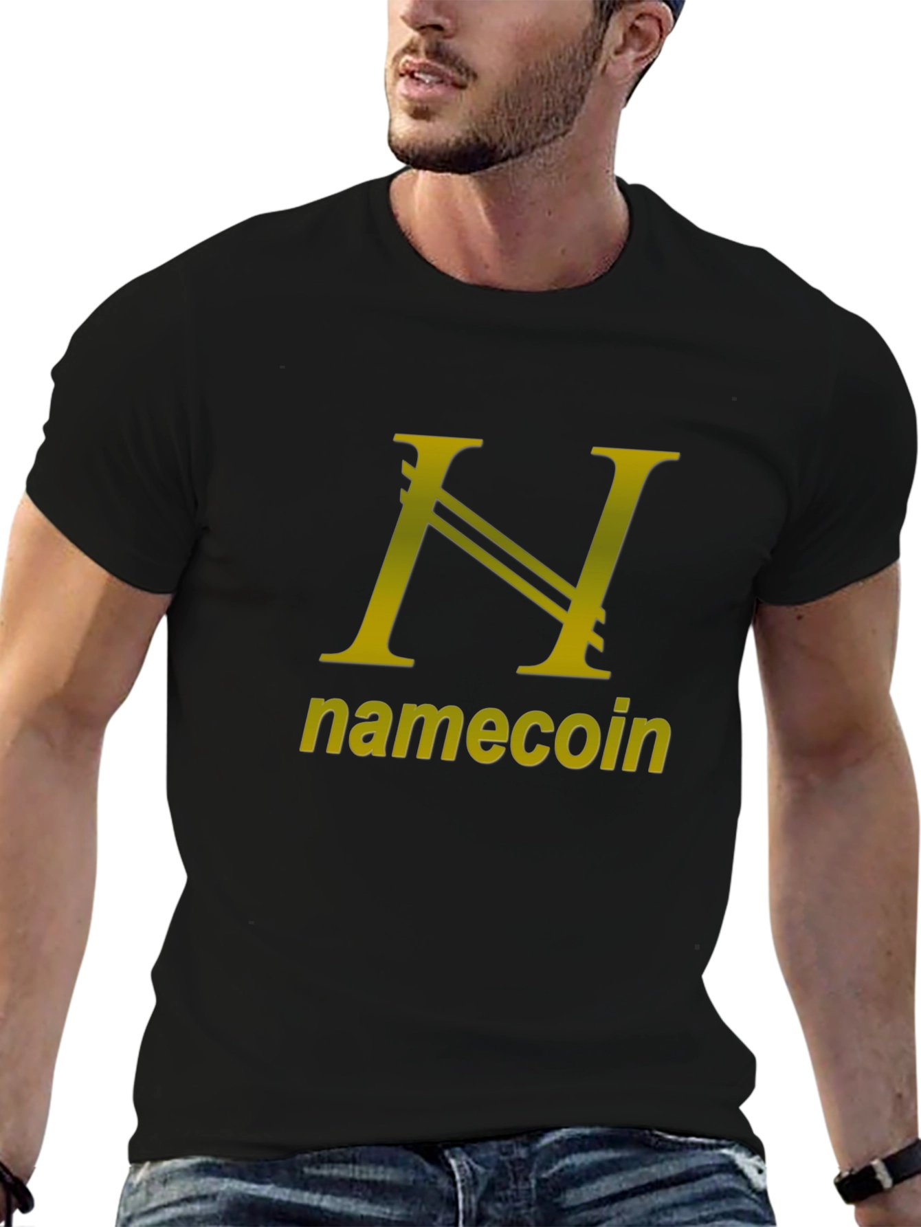 Namecoin Black T-Shirt - Gold Logo