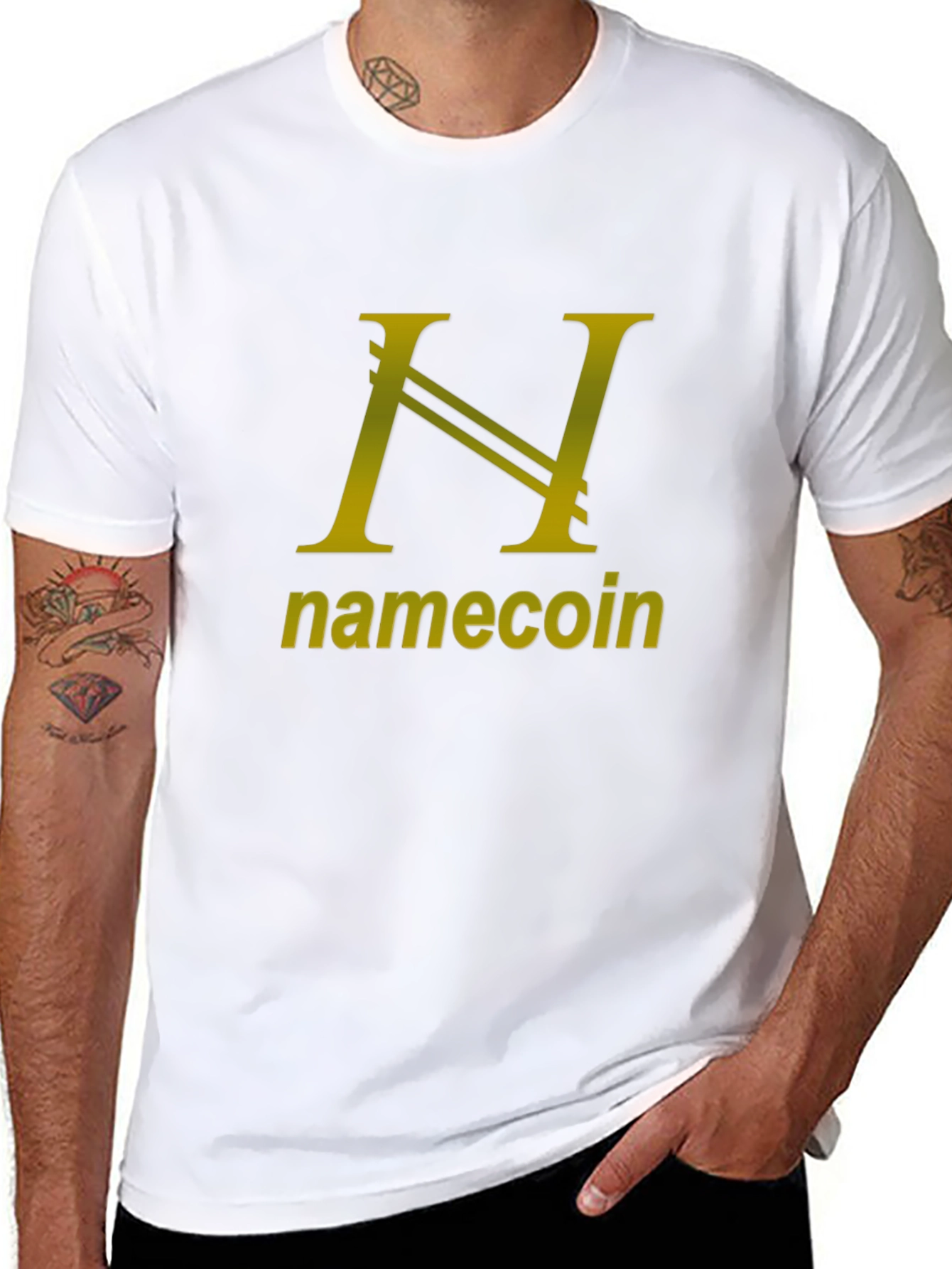 Namecoin Black T-Shirt - Gold Logo