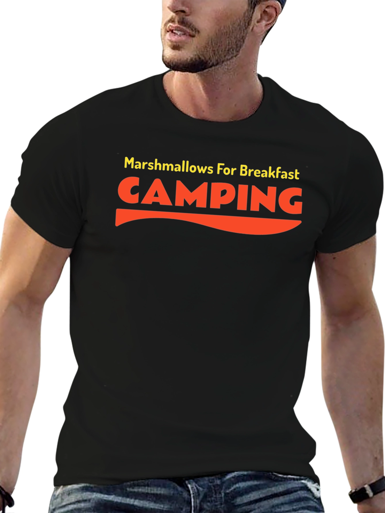 Camping Marshmallow Breakfast Graphic T-Shirt