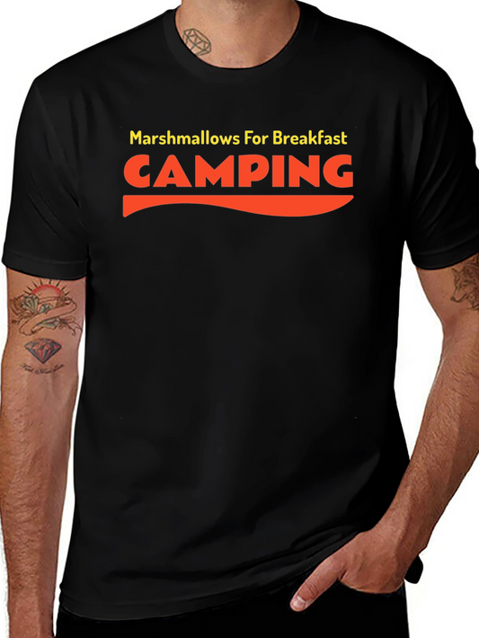Camping Marshmallow Breakfast Graphic T-Shirt