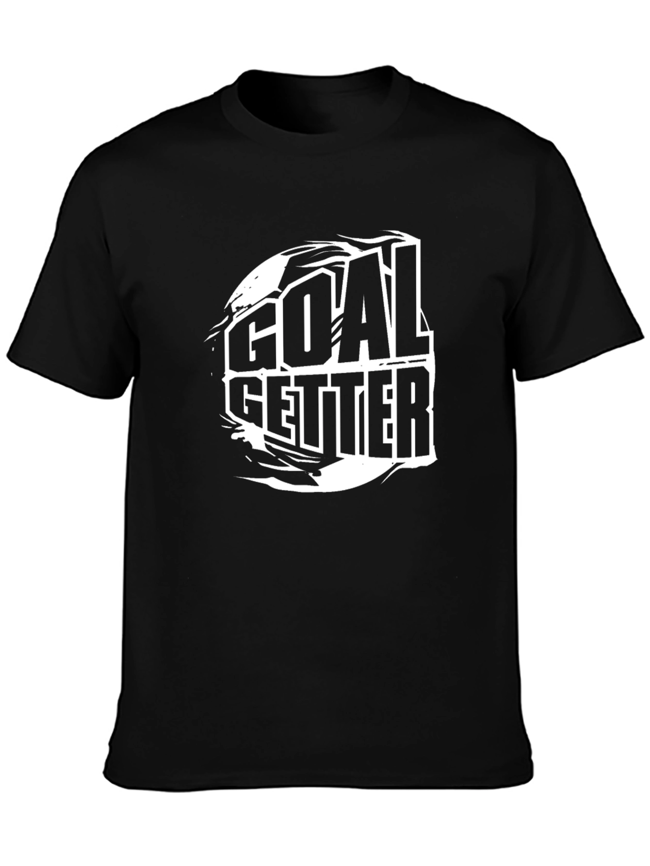 Goal Getter Graphic Tee - Black Cotton T-Shirt