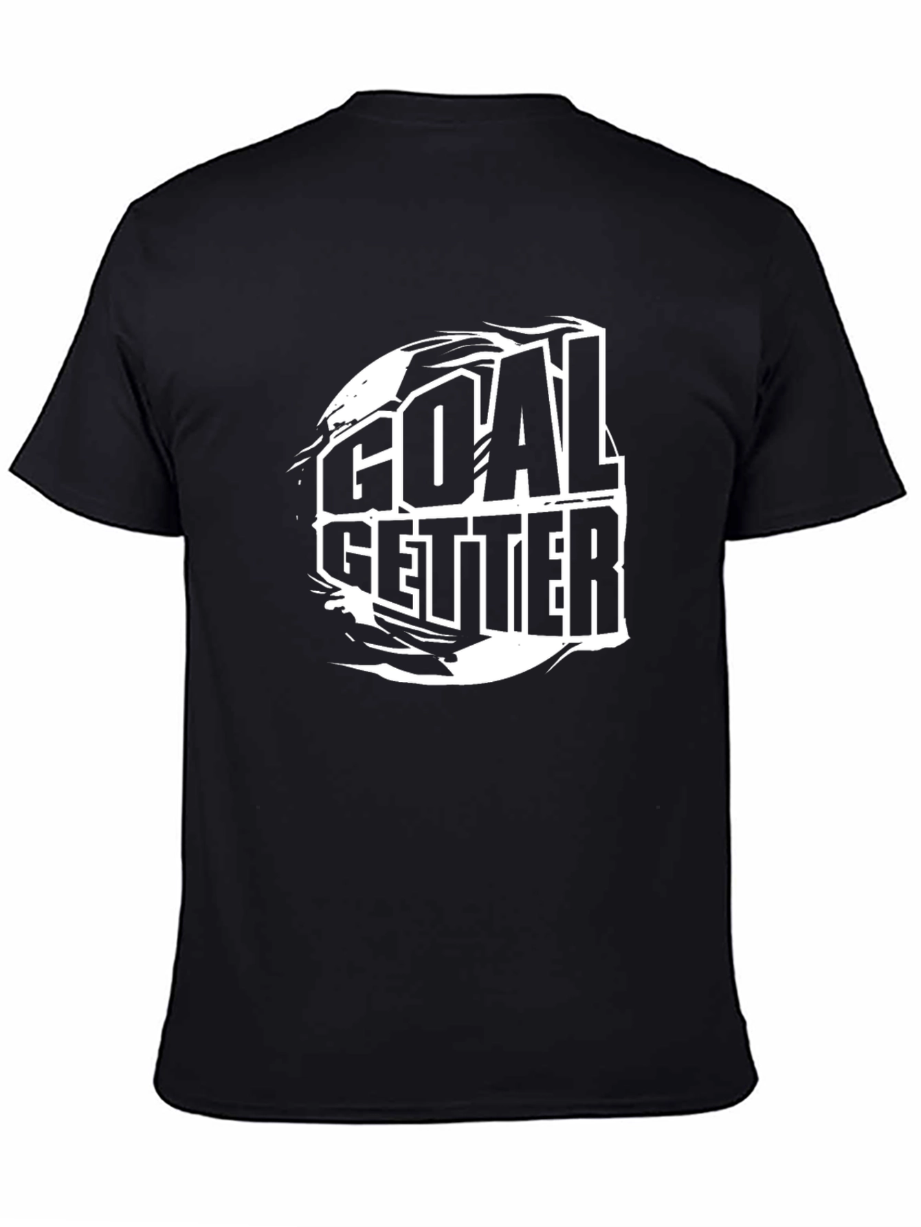 Goal Getter Graphic Tee - Black Cotton T-Shirt