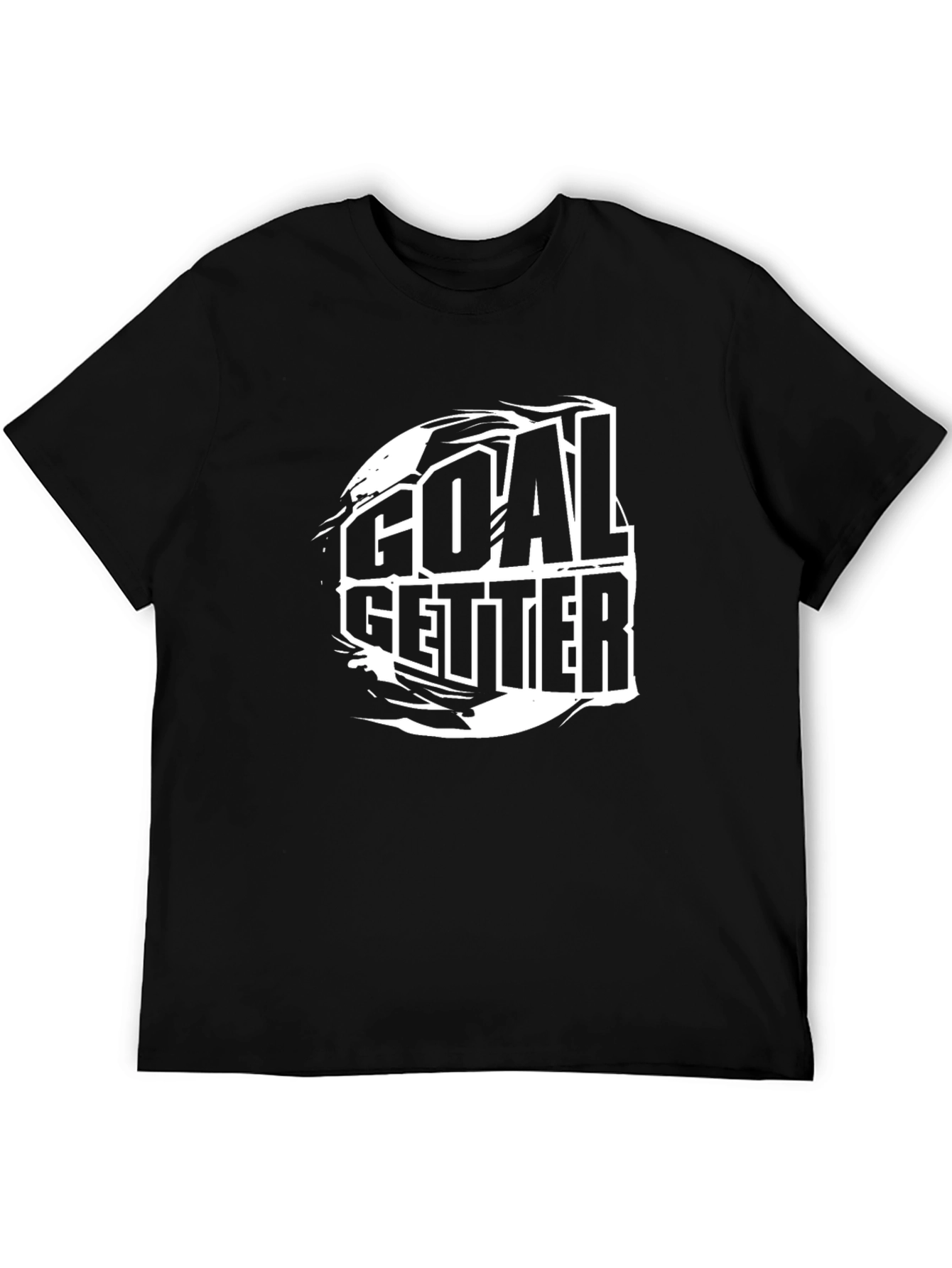 Goal Getter Graphic Tee - Black Cotton T-Shirt