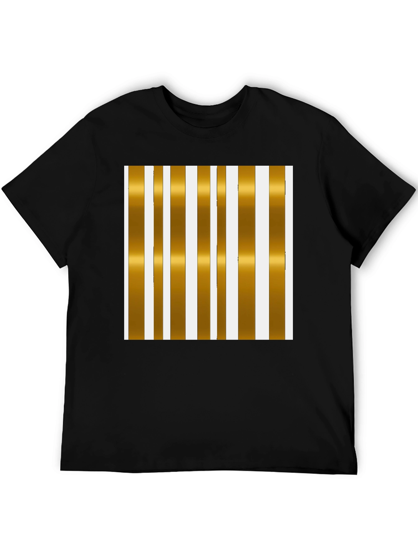 Striped Gold & White Graphic Tee