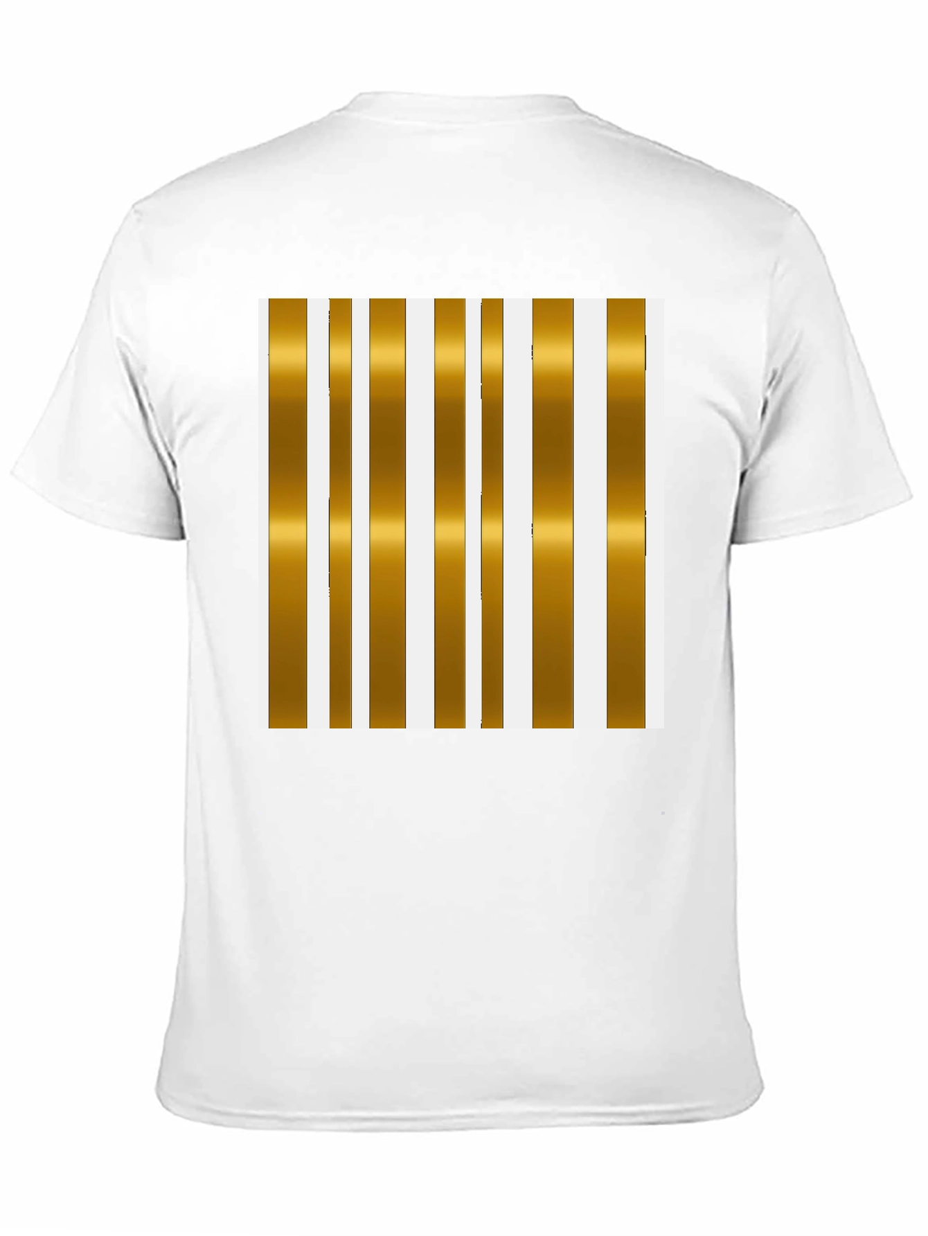 Striped Gold & White Graphic Tee