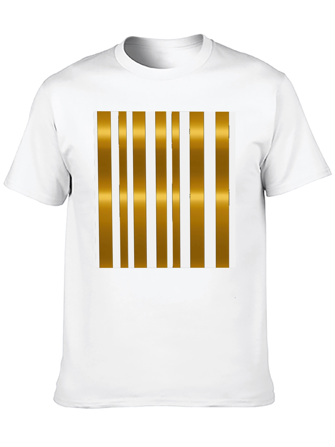 Striped Gold & White Graphic Tee