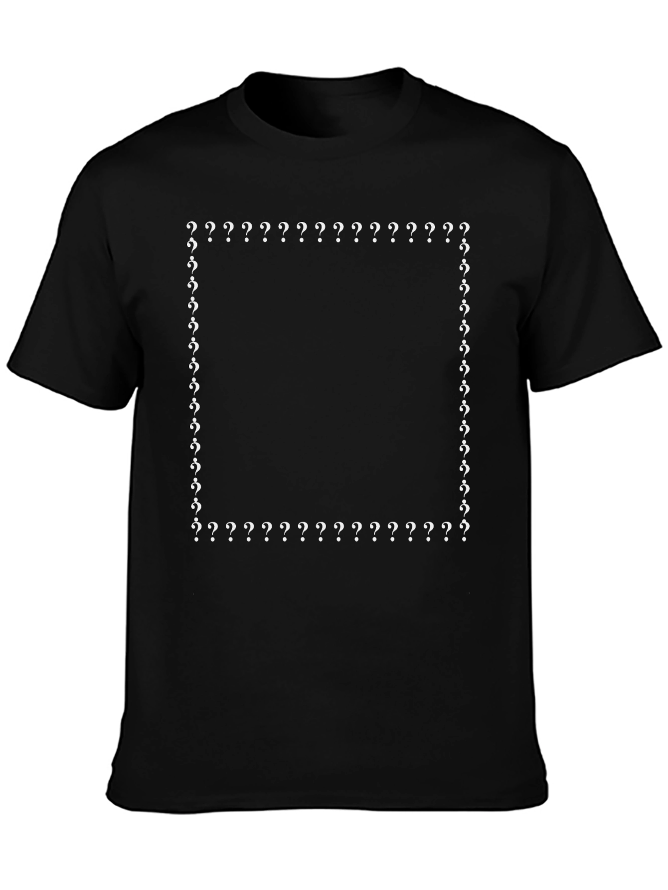 Question Mark Border T-Shirt - Black