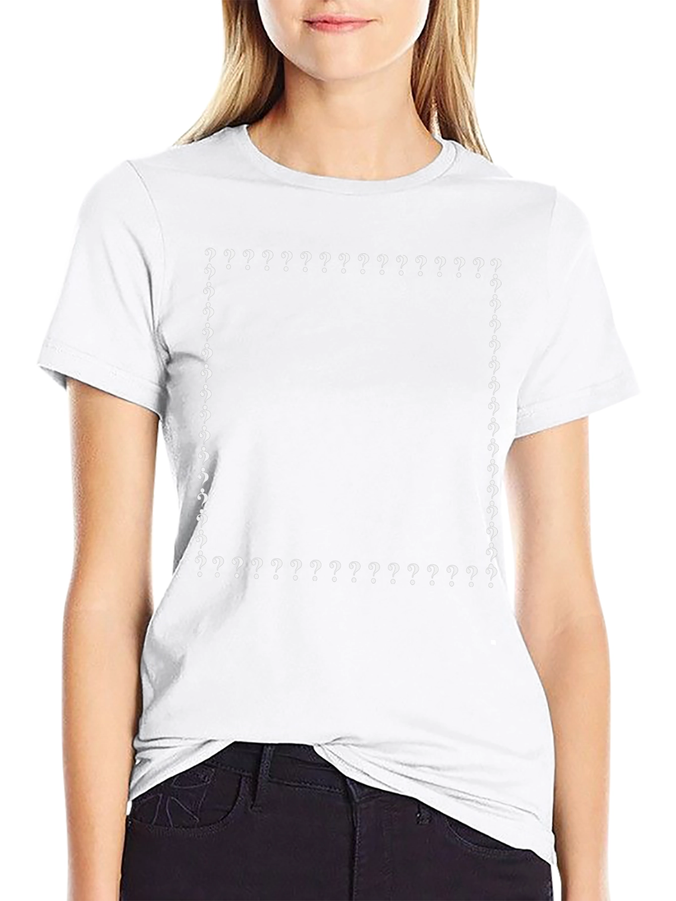 Question Mark Border T-Shirt - Black