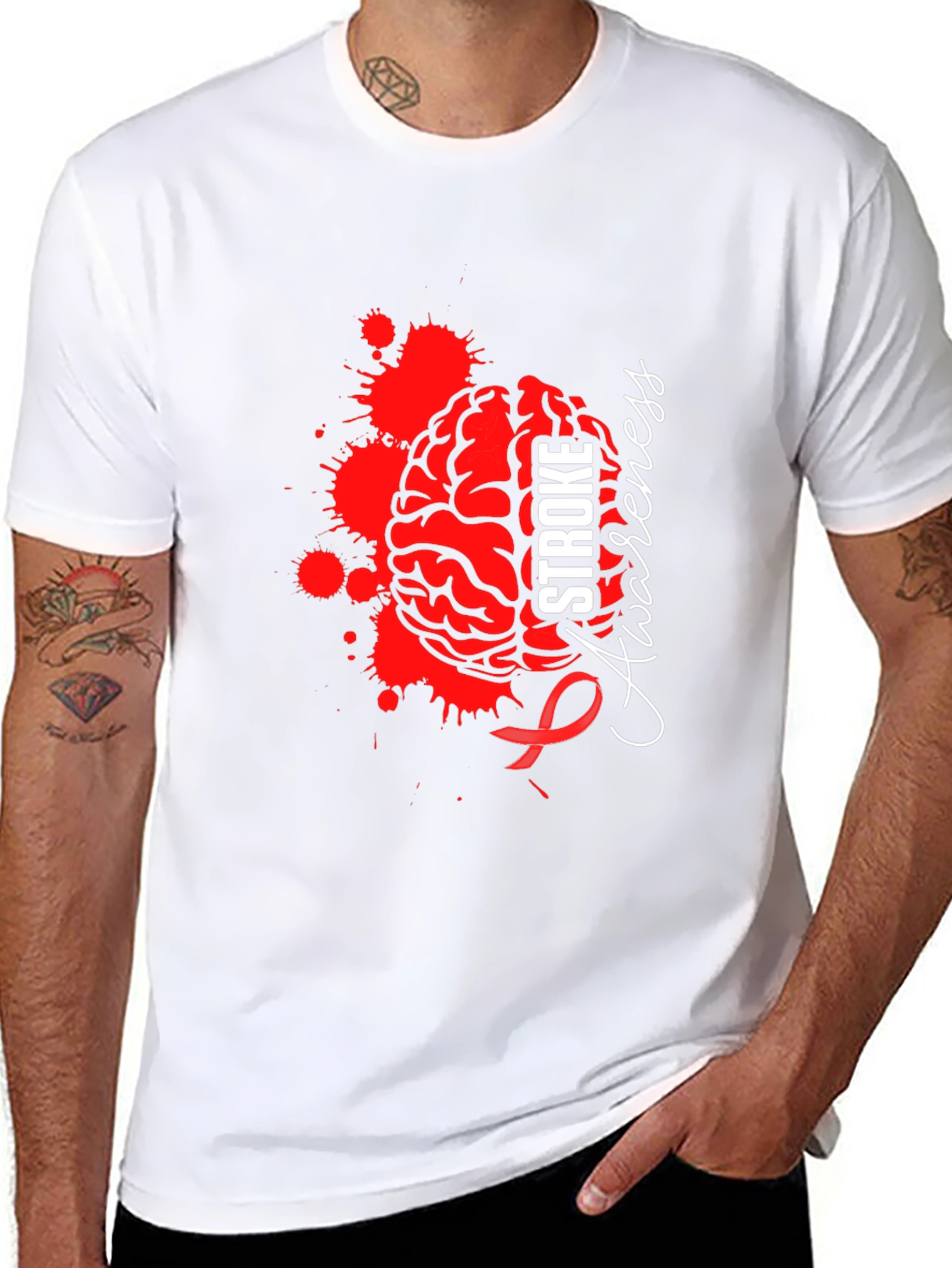 Stroke Awareness T-Shirt - Brain Design