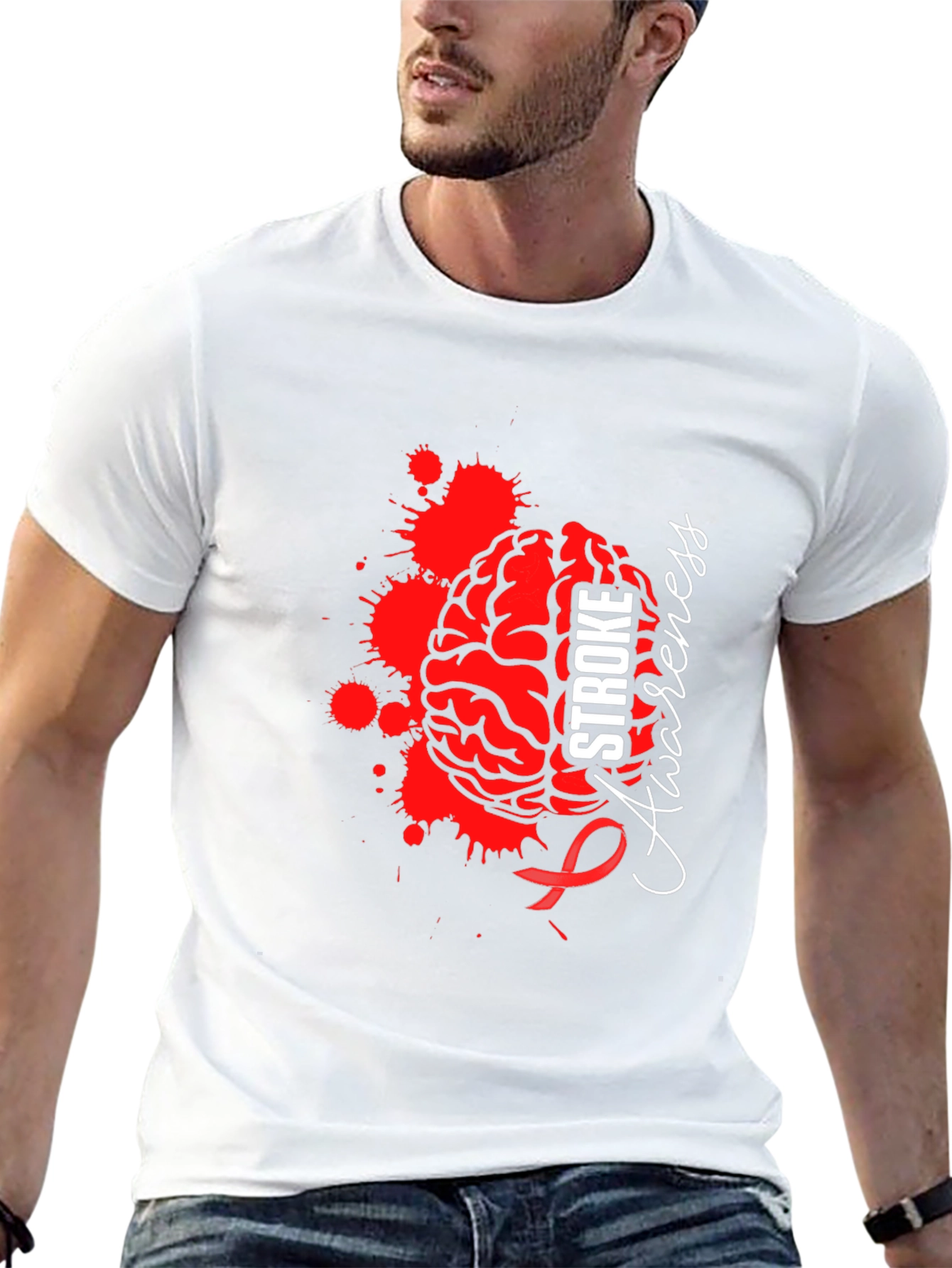 Stroke Awareness T-Shirt - Brain Design