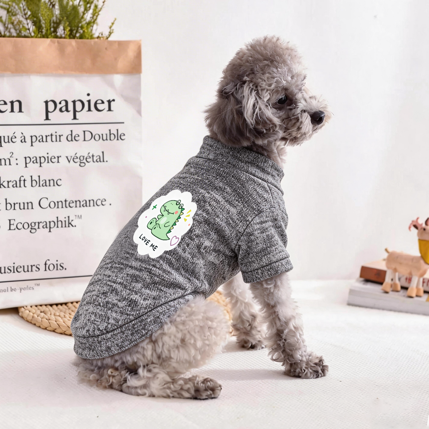 LOVE ME Letter Print Pet Casual Cardigan Sweater