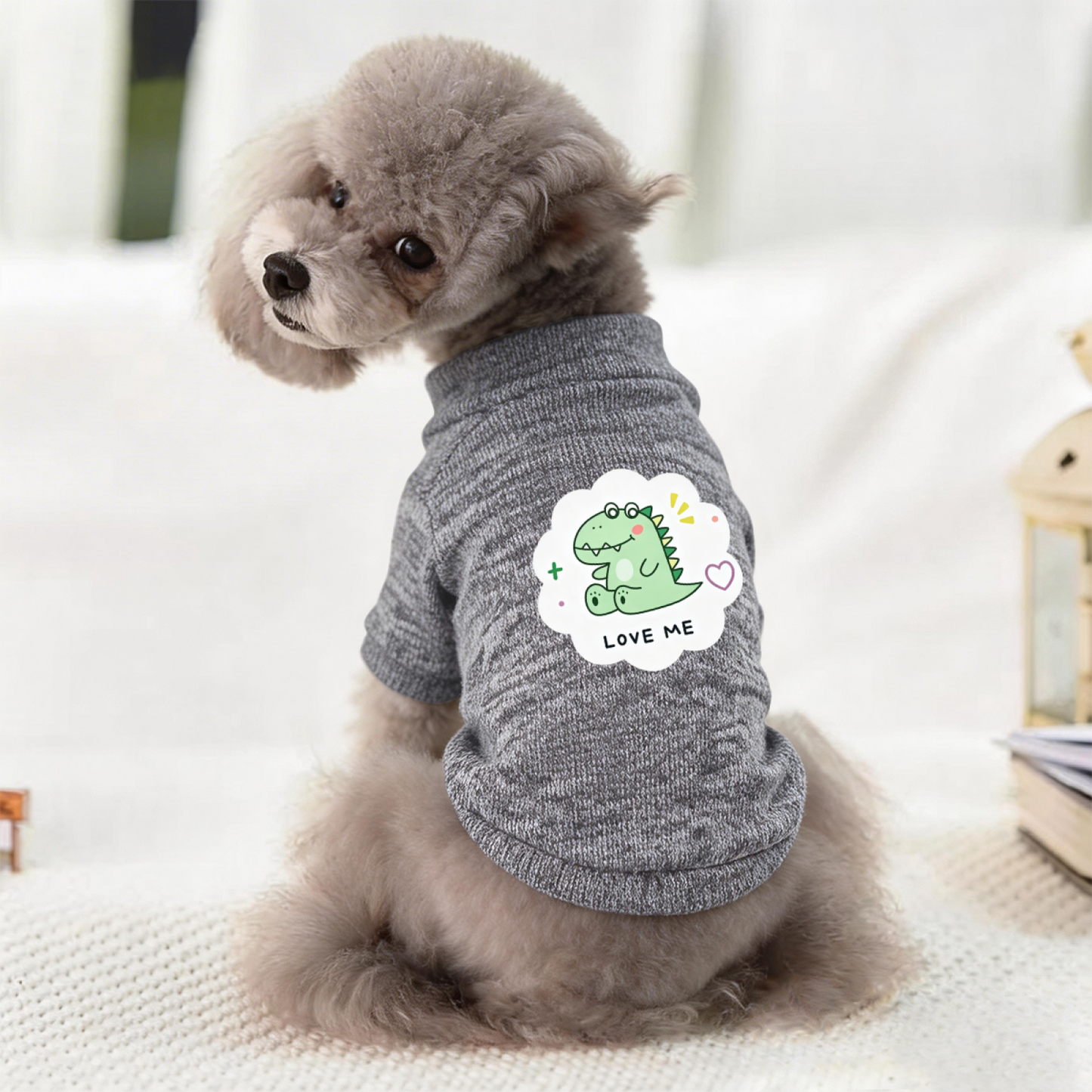 LOVE ME Letter Print Pet Casual Cardigan Sweater