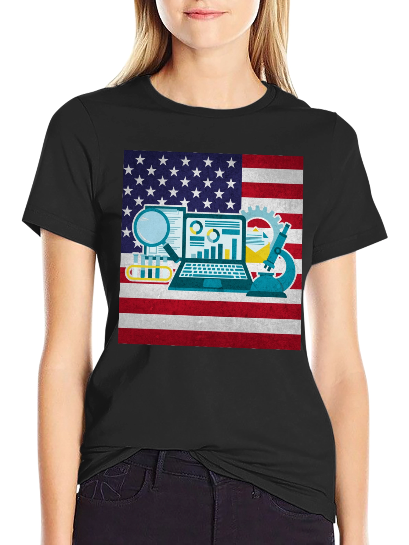 STEM American Flag Graphic T-Shirt