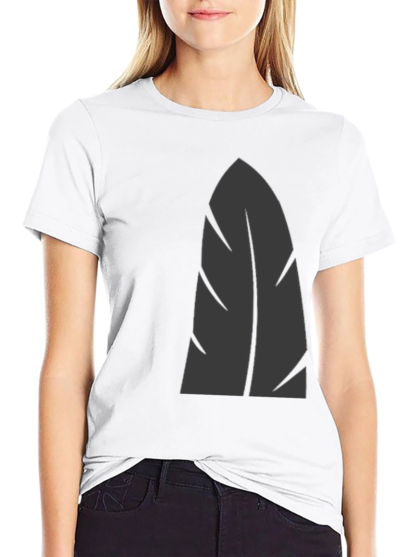 Mens Black Graphic Tee - Stylish Leaf Design