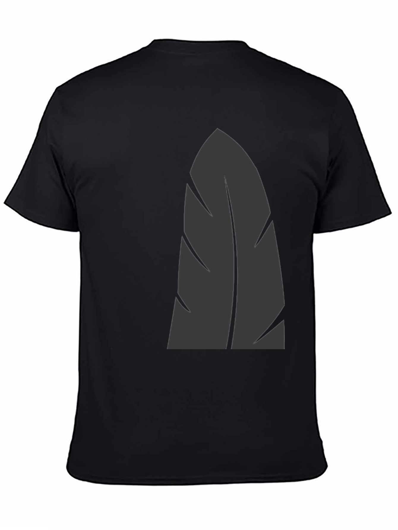 Mens Black Graphic Tee - Stylish Leaf Design