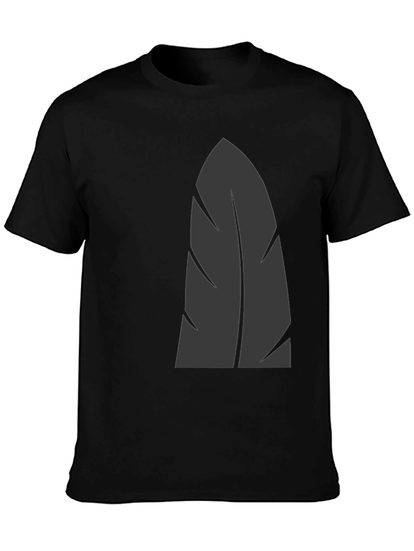 Mens Black Graphic Tee - Stylish Leaf Design