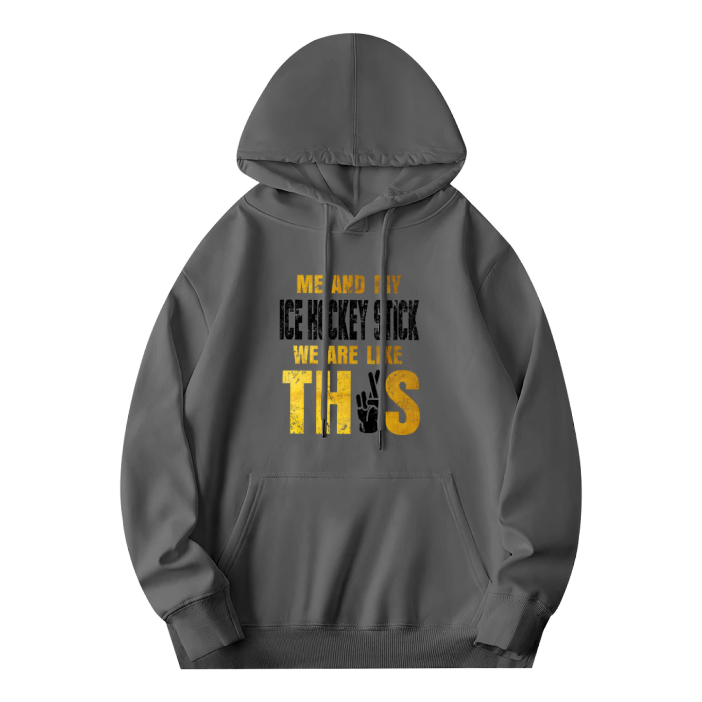 Me And My Ice Hockey Stick Gray Hoodie, Hockey Fan Soft Casual Top