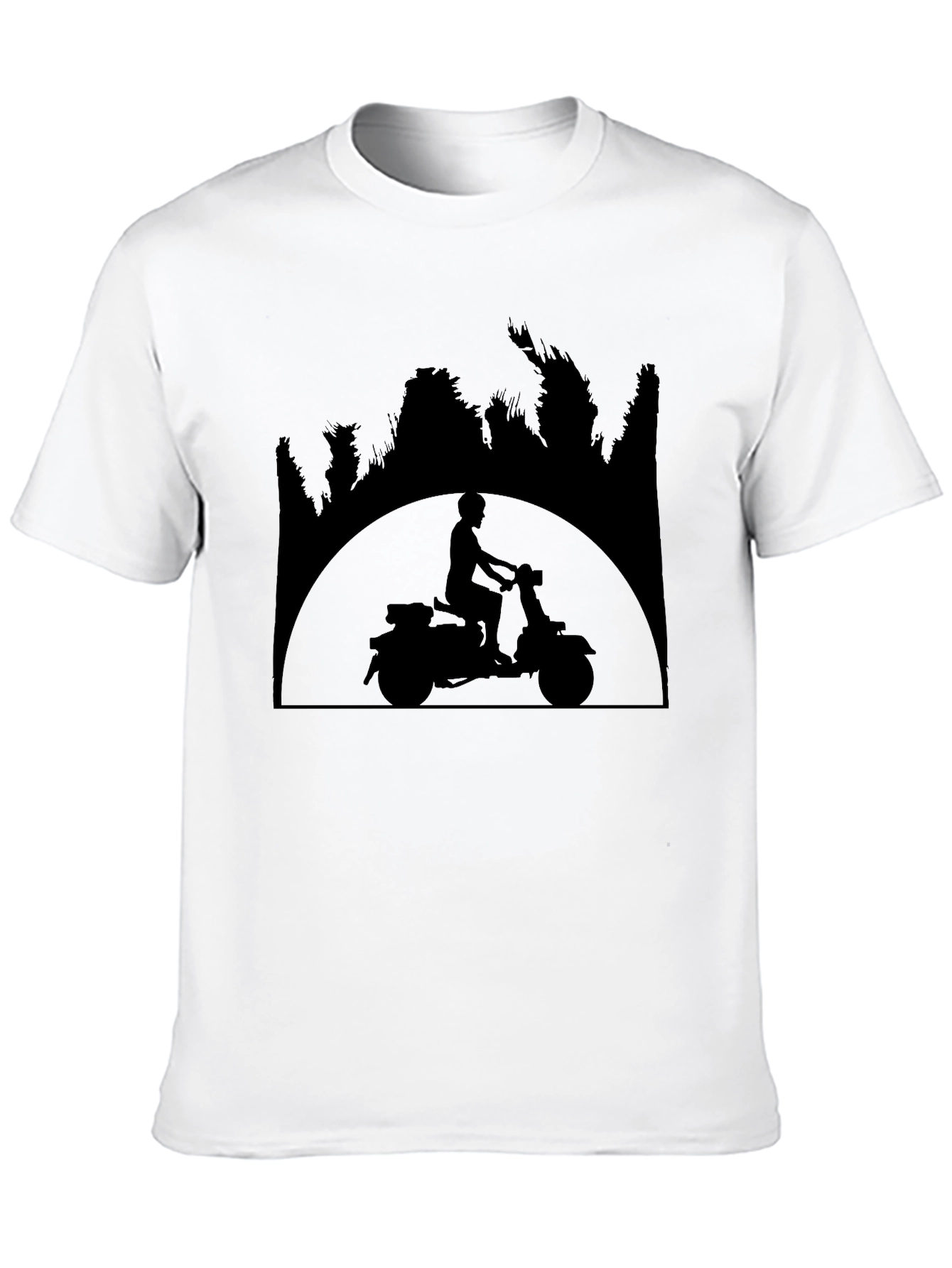 Retro Scooter Silhouette Black T-Shirt
