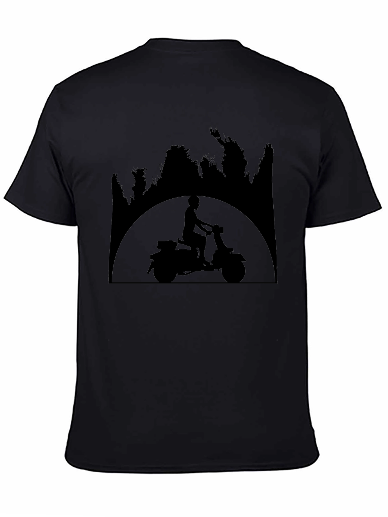 Retro Scooter Silhouette Black T-Shirt