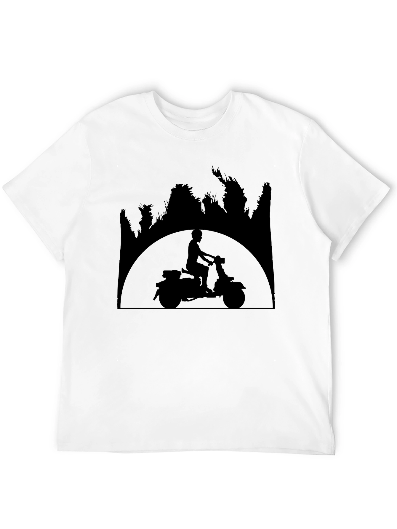 Retro Scooter Silhouette Black T-Shirt