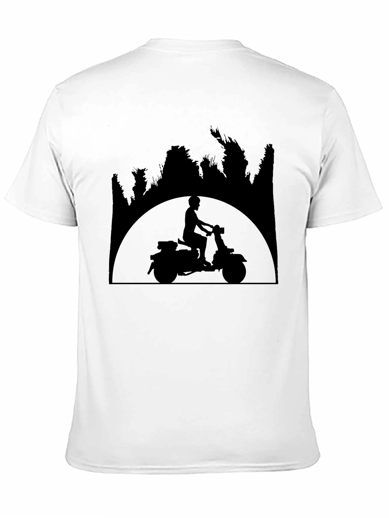 Retro Scooter Silhouette Black T-Shirt