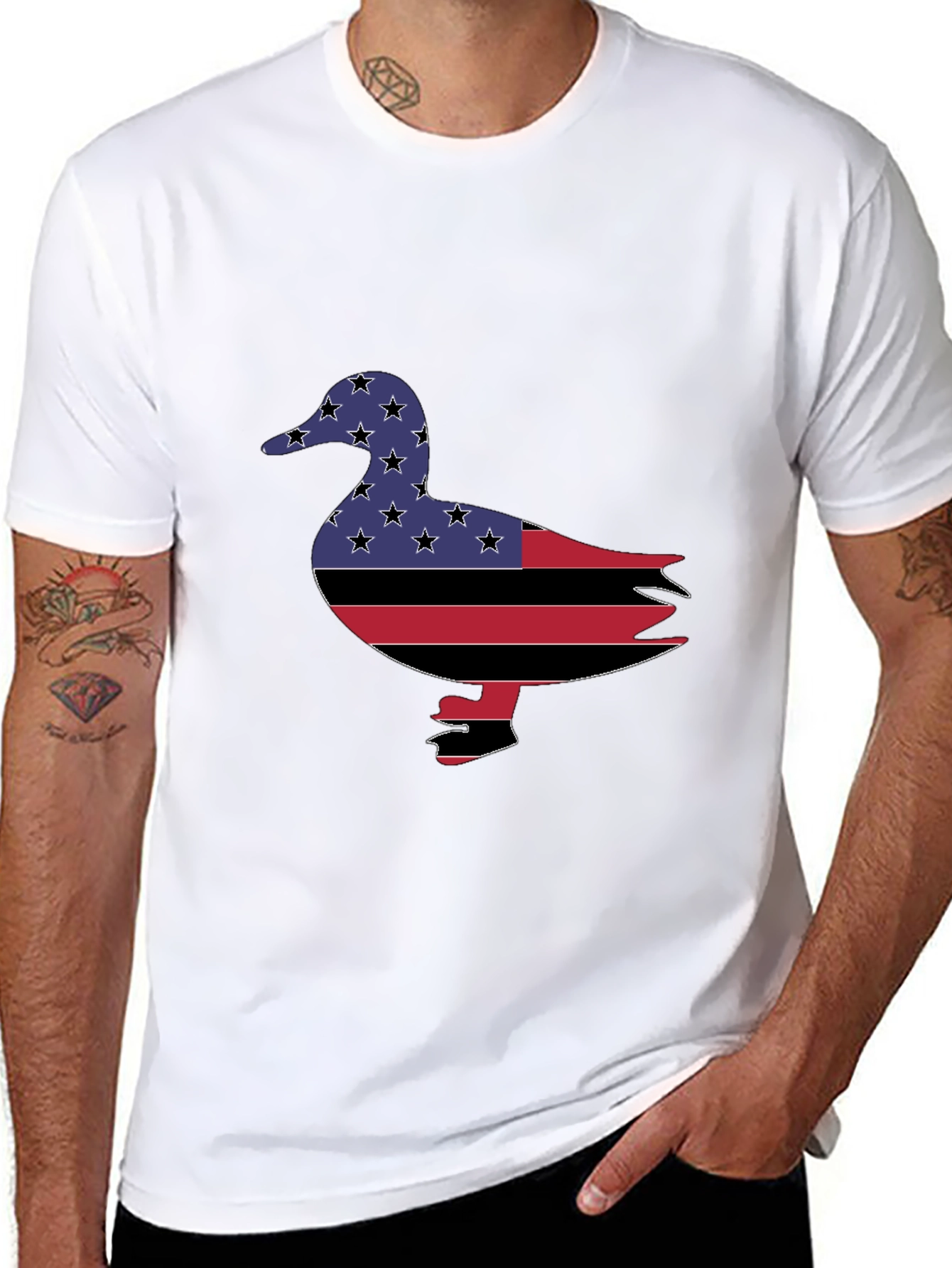 Patriotic Duck Graphic Tee - Black