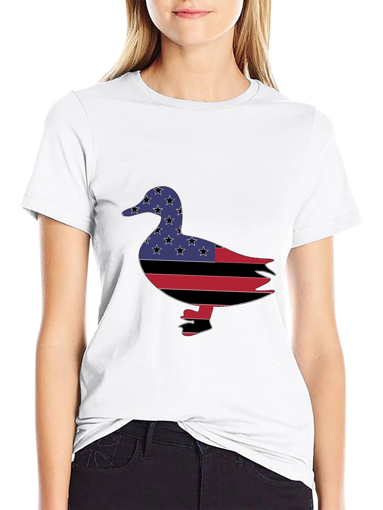 Patriotic Duck Graphic Tee - Black