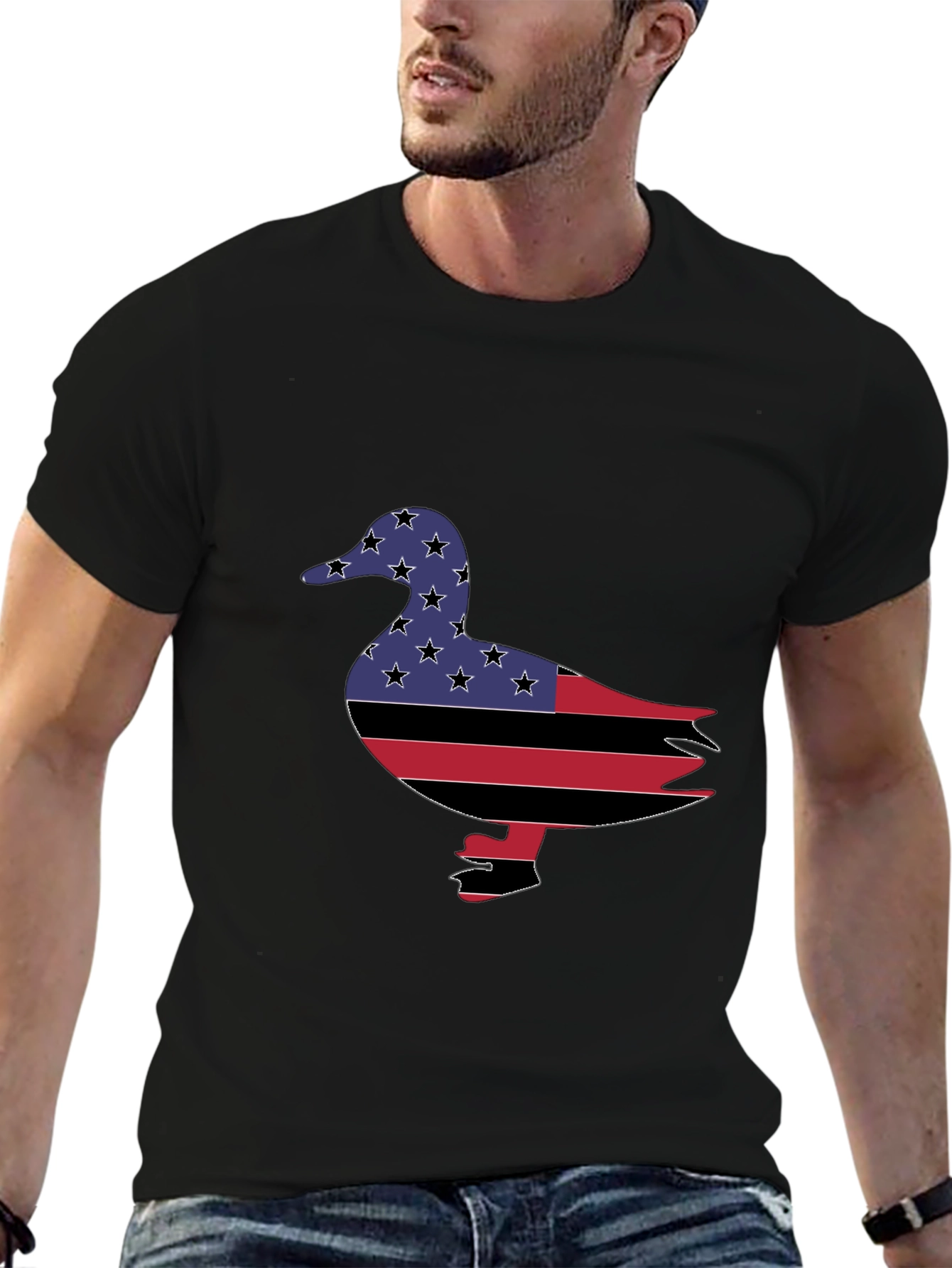 Patriotic Duck Graphic Tee - Black