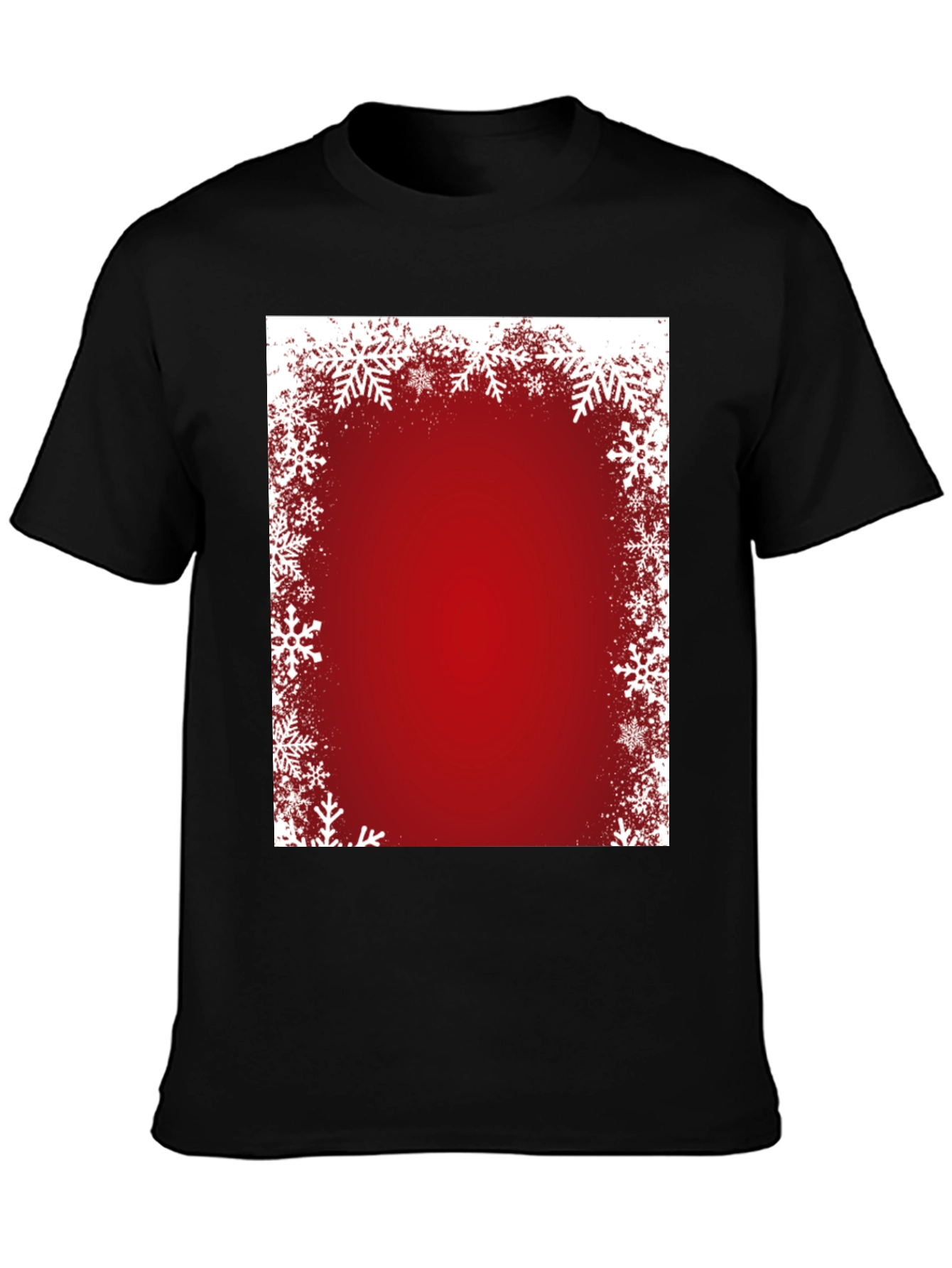 Festive Snowflake Border Red T-Shirt