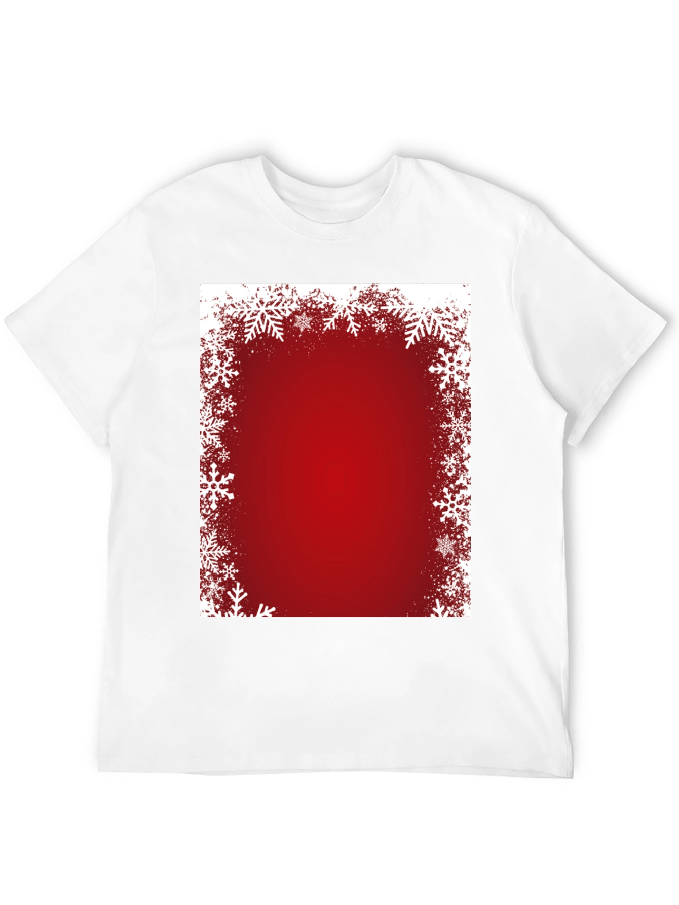 Festive Snowflake Border Red T-Shirt