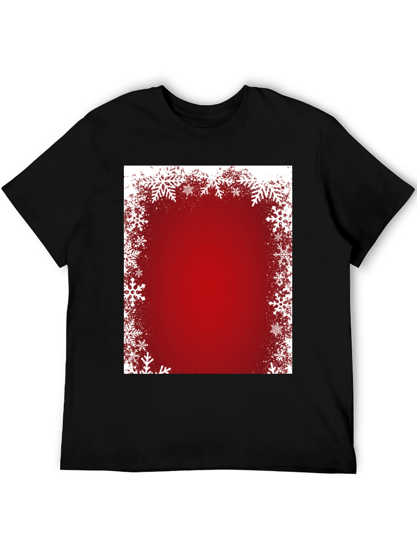 Festive Snowflake Border Red T-Shirt