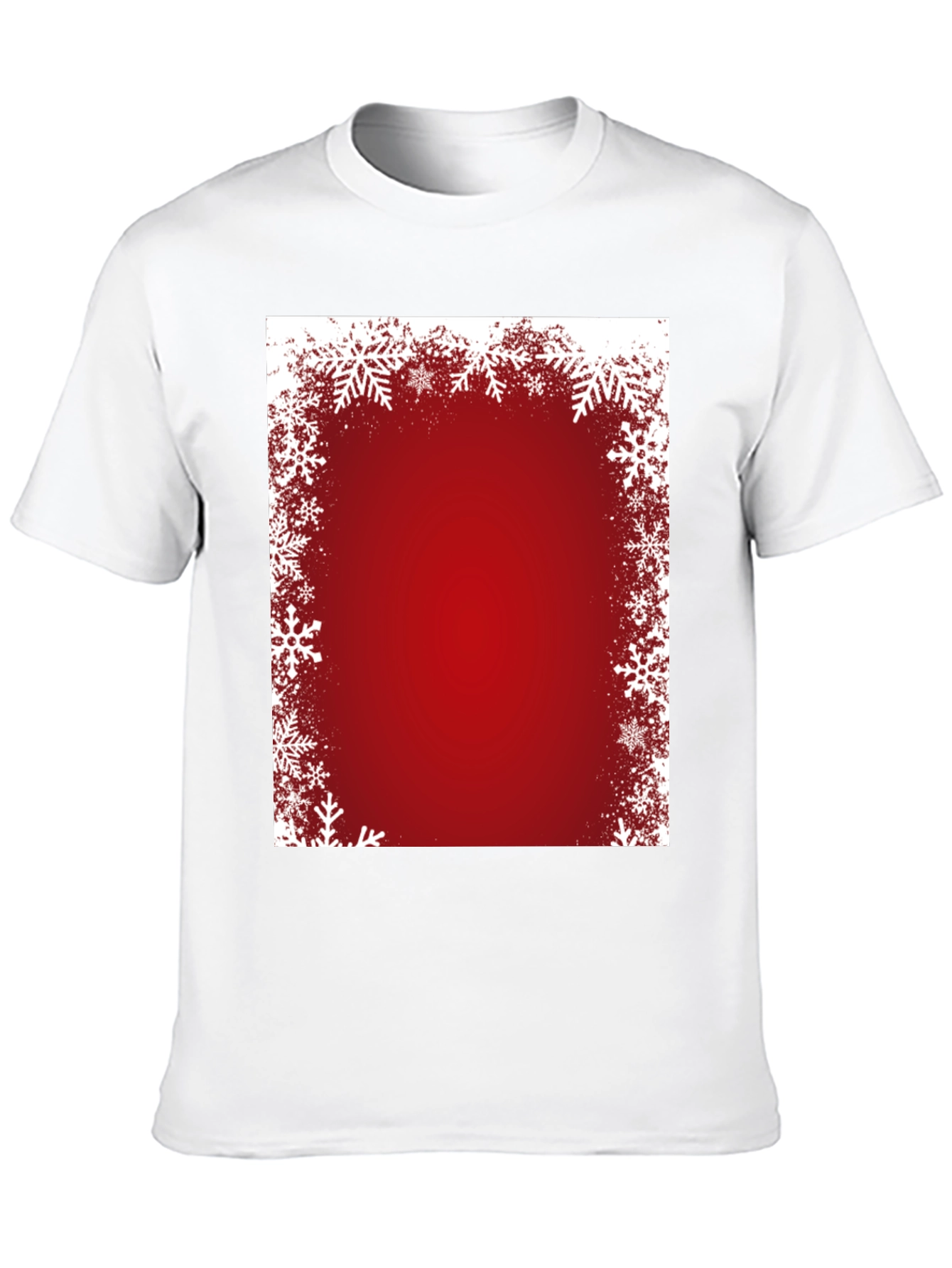 Festive Snowflake Border Red T-Shirt
