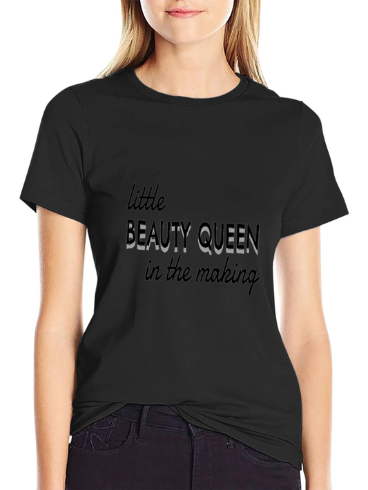 Little Beauty Queen in the Making Black T-Shirt