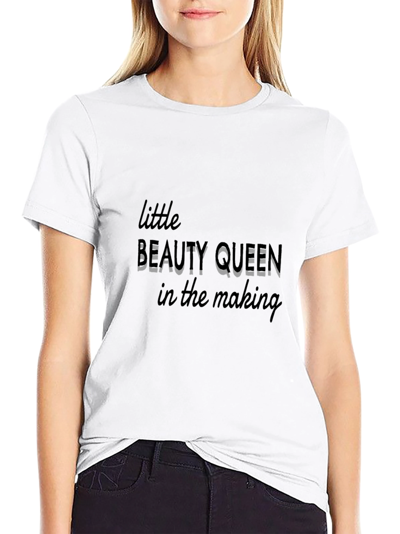 Little Beauty Queen in the Making Black T-Shirt