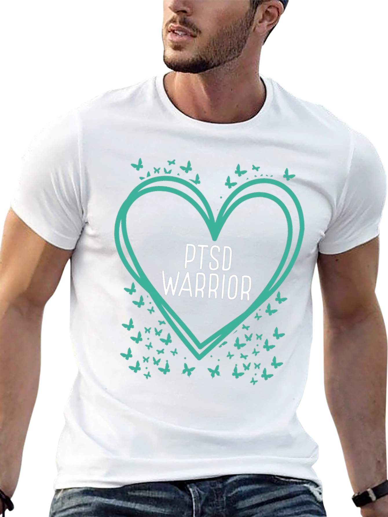 PTSD Warrior Heart Butterfly Graphic Tee