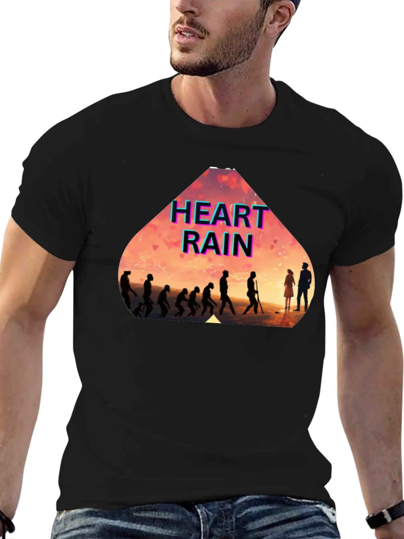 Heart Rain Evolution Black T-Shirt