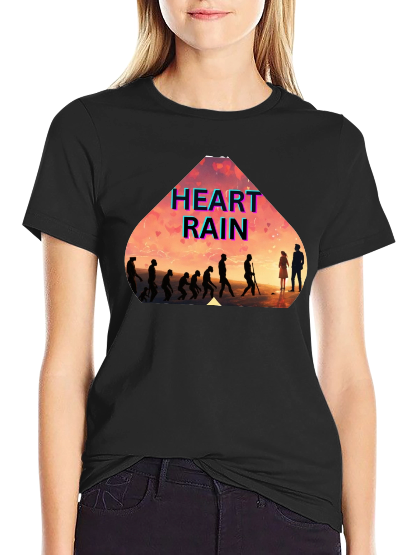 Heart Rain Evolution Black T-Shirt