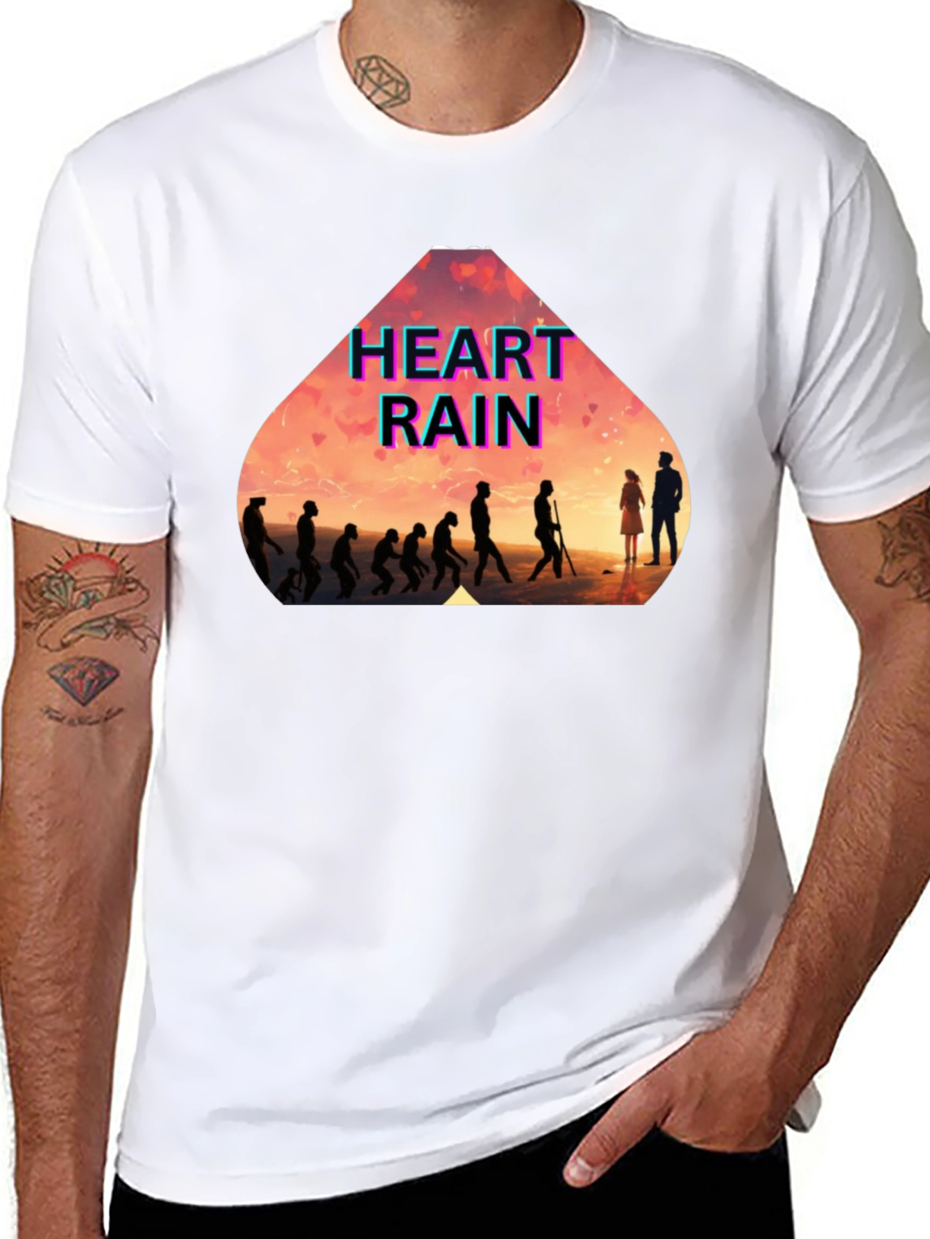 Heart Rain Evolution Black T-Shirt