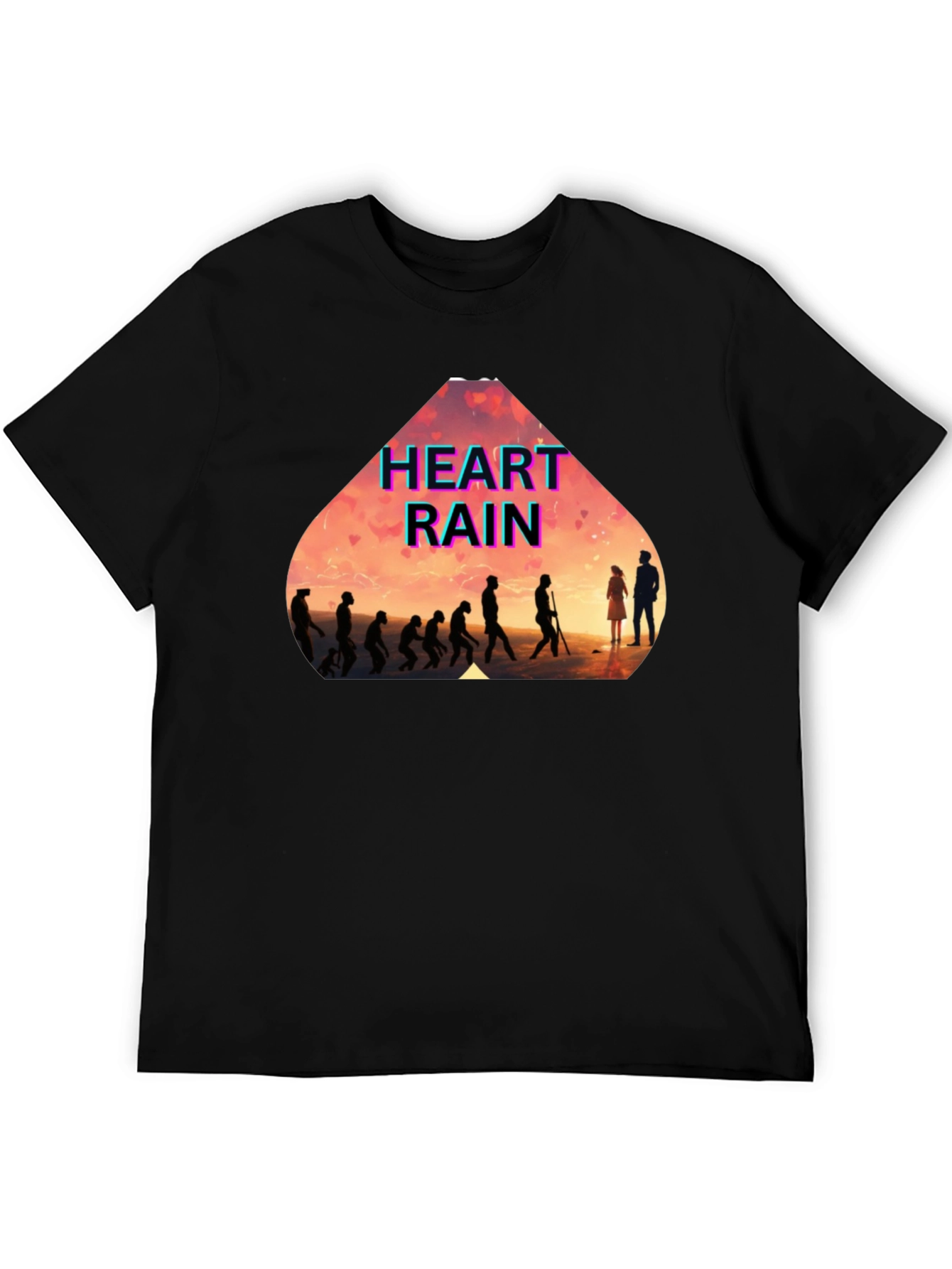 Heart Rain Evolution Black T-Shirt