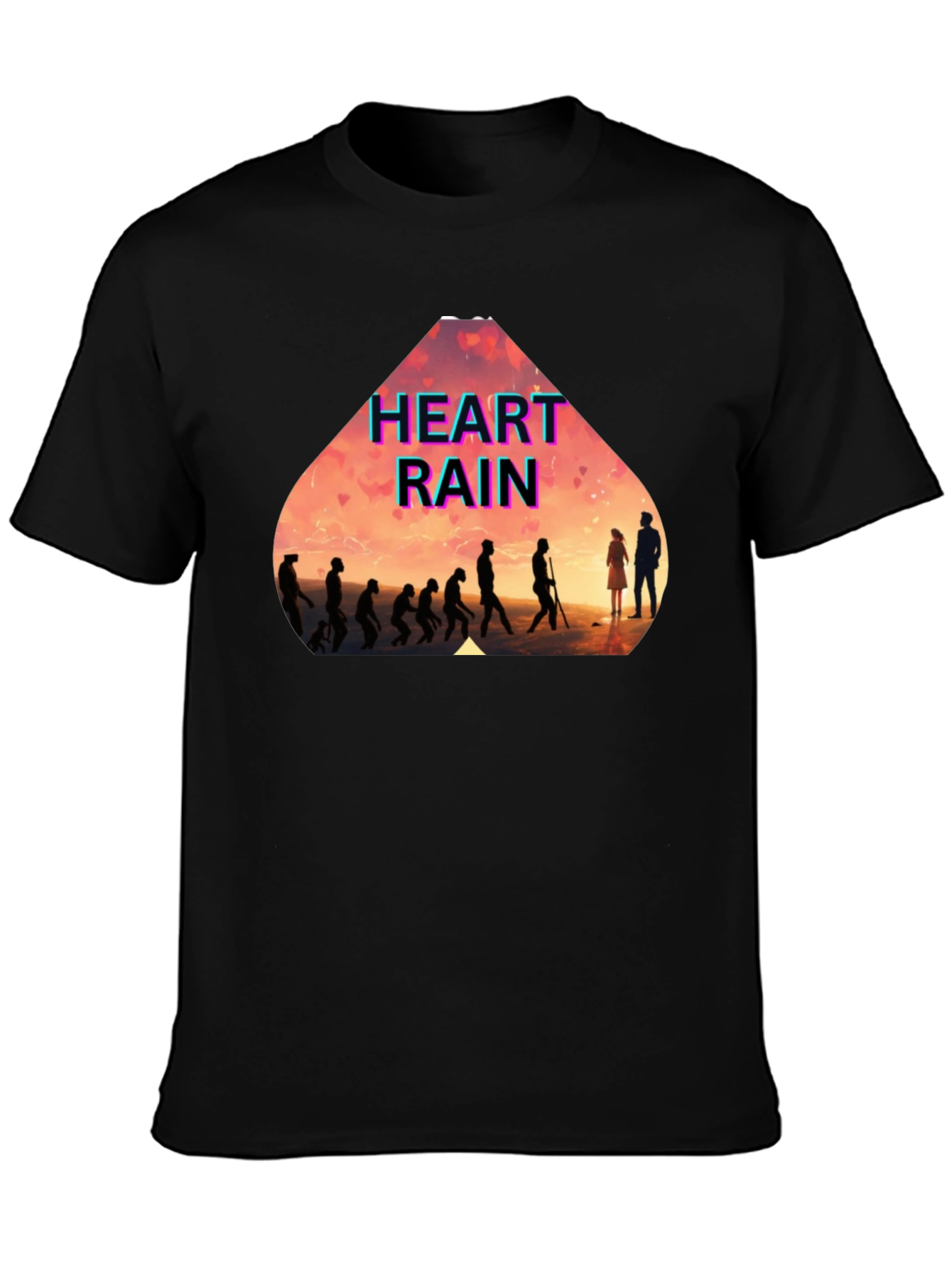 Heart Rain Evolution Black T-Shirt