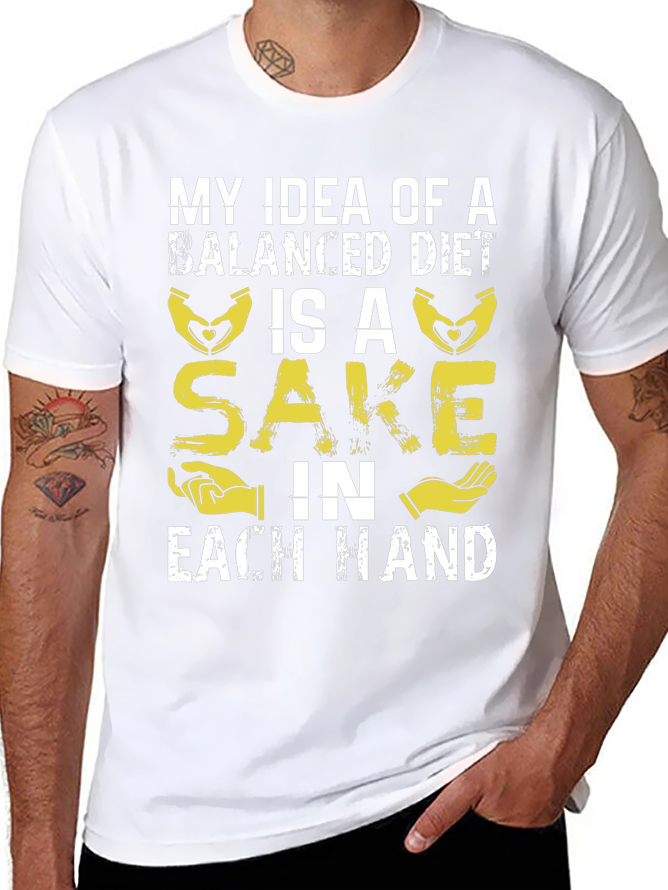 Balanced Diet Sake T-Shirt - Funny Graphic Tee