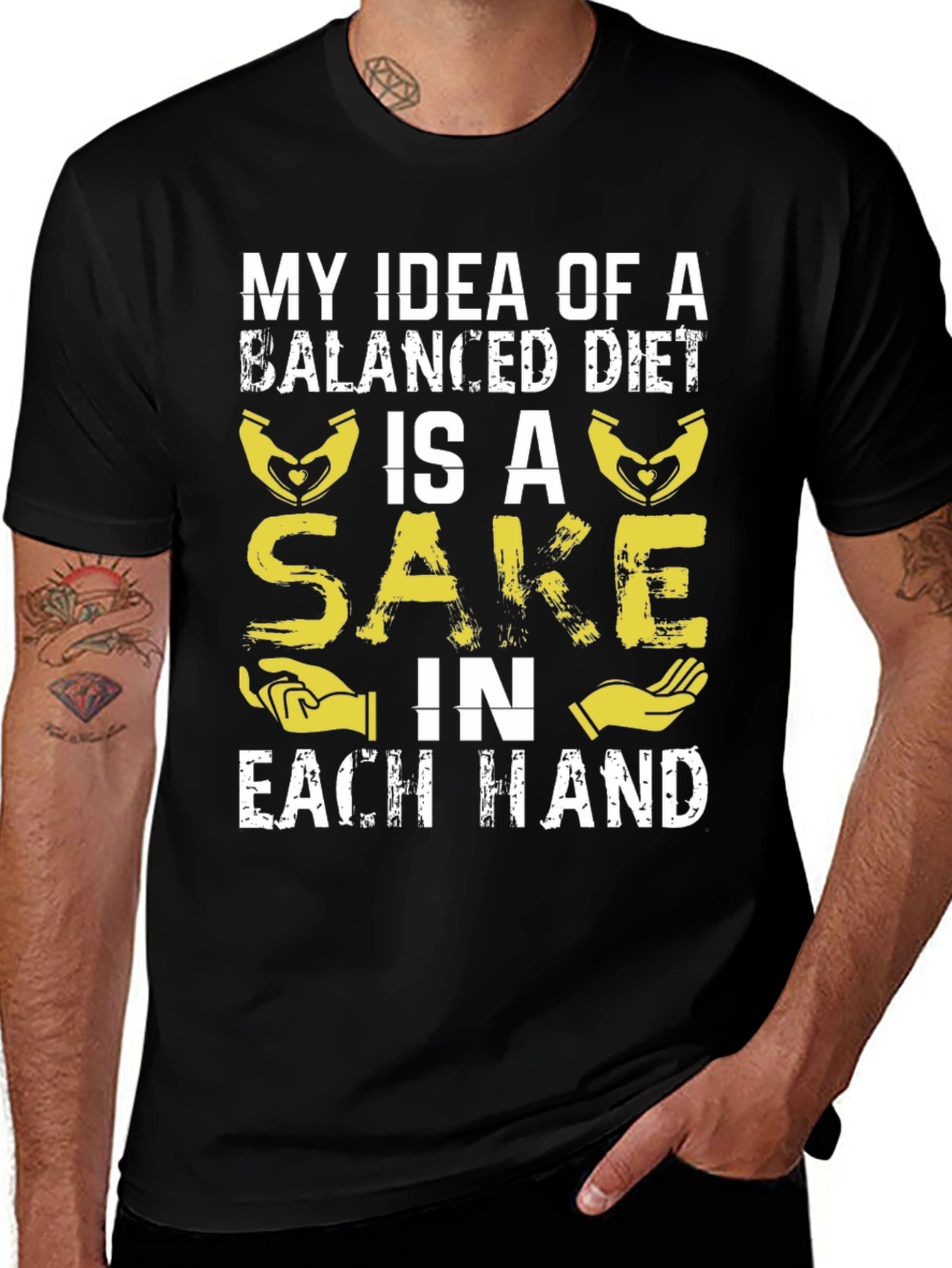 Balanced Diet Sake T-Shirt - Funny Graphic Tee