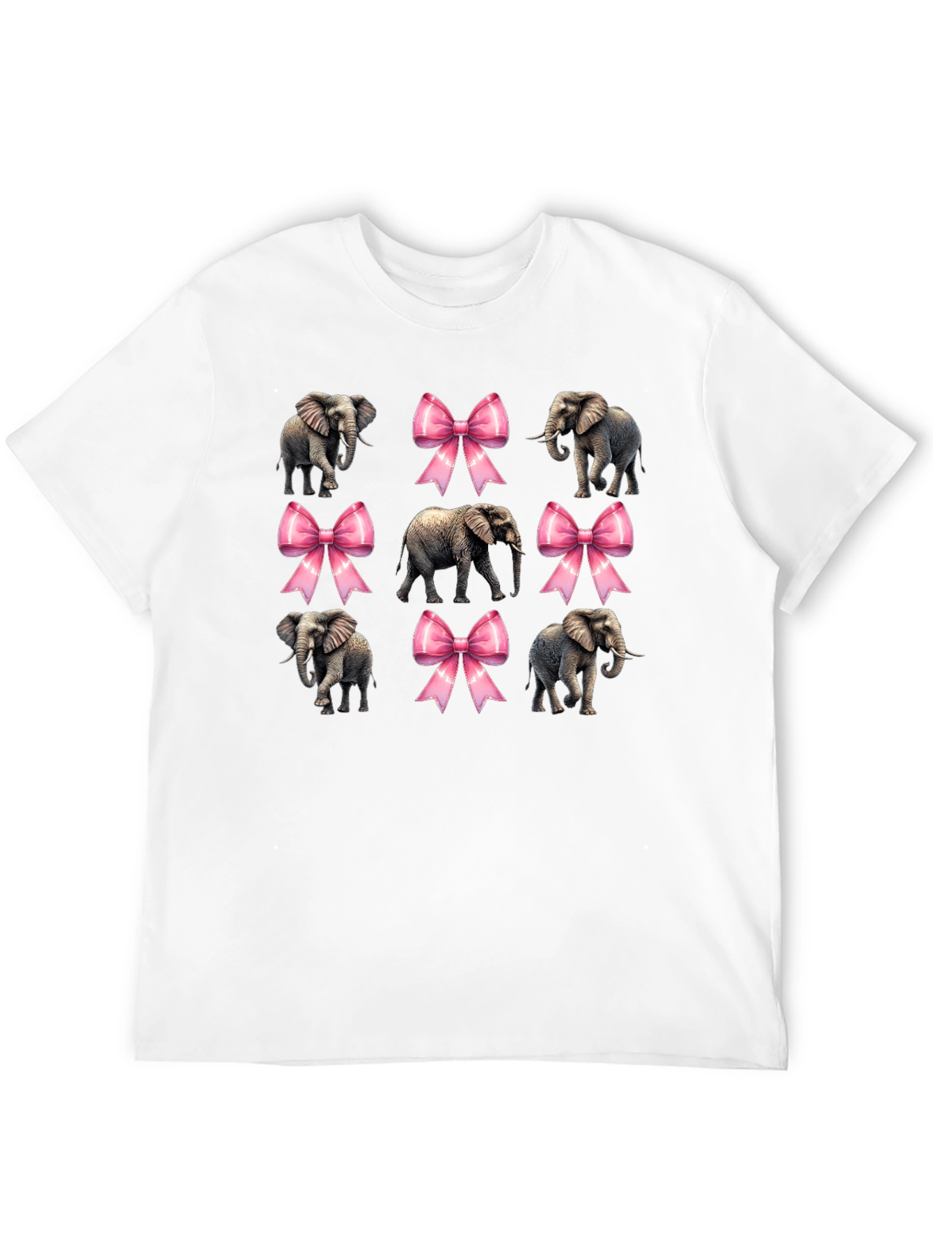 Elephant and Bow Graphic Tee - Black