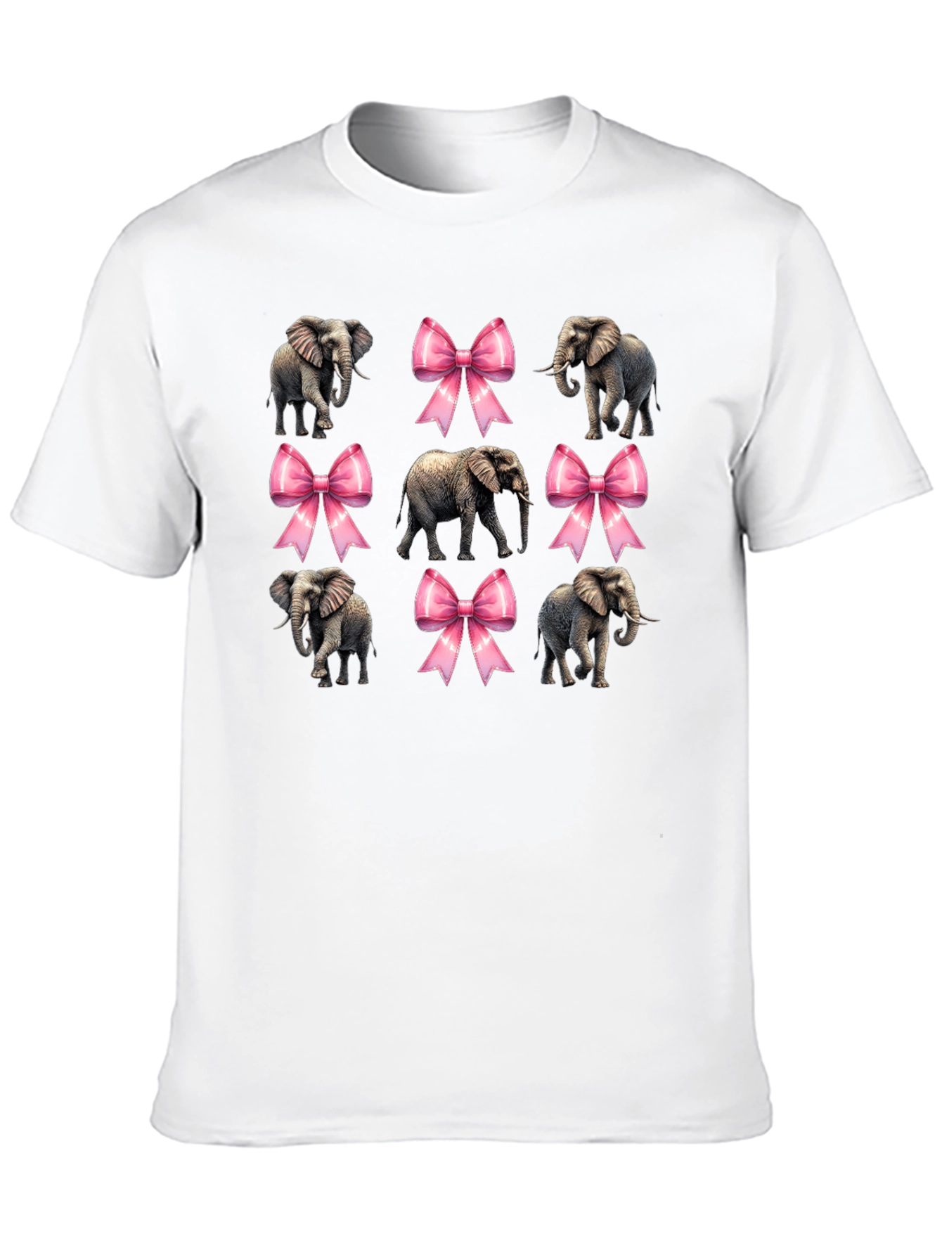 Elephant and Bow Graphic Tee - Black