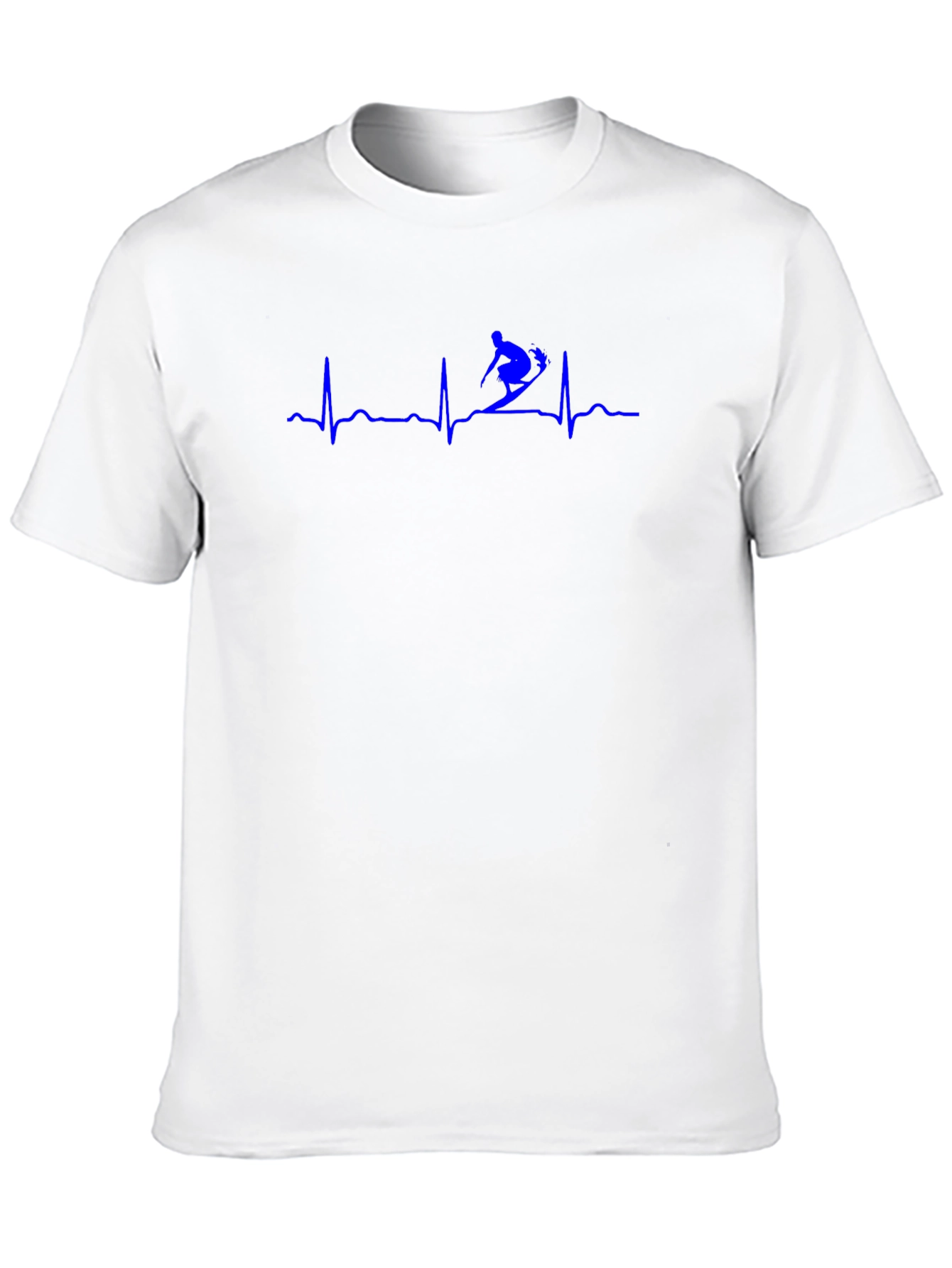 Skiing Heartbeat Black T-Shirt