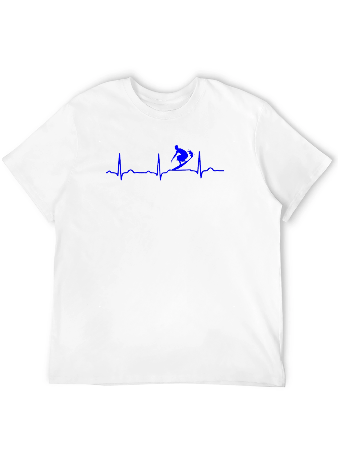 Skiing Heartbeat Black T-Shirt